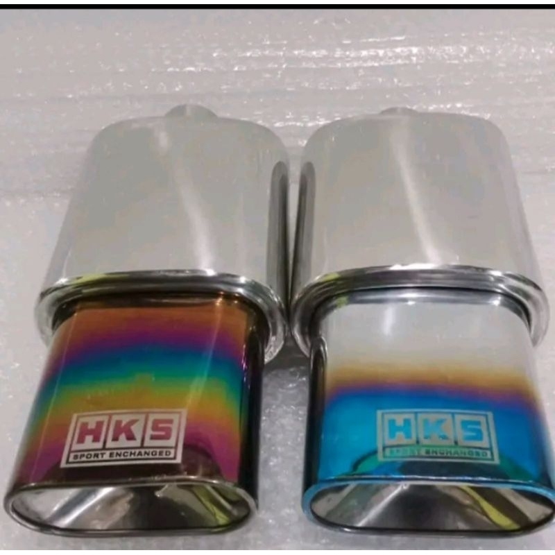 Knalpot mobil hks turbo oval khusus mobil bensin suara bass kalem
