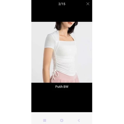 crop top square neck serut tali samping -crop top lengan pendek -korean style - crop top kekinian604