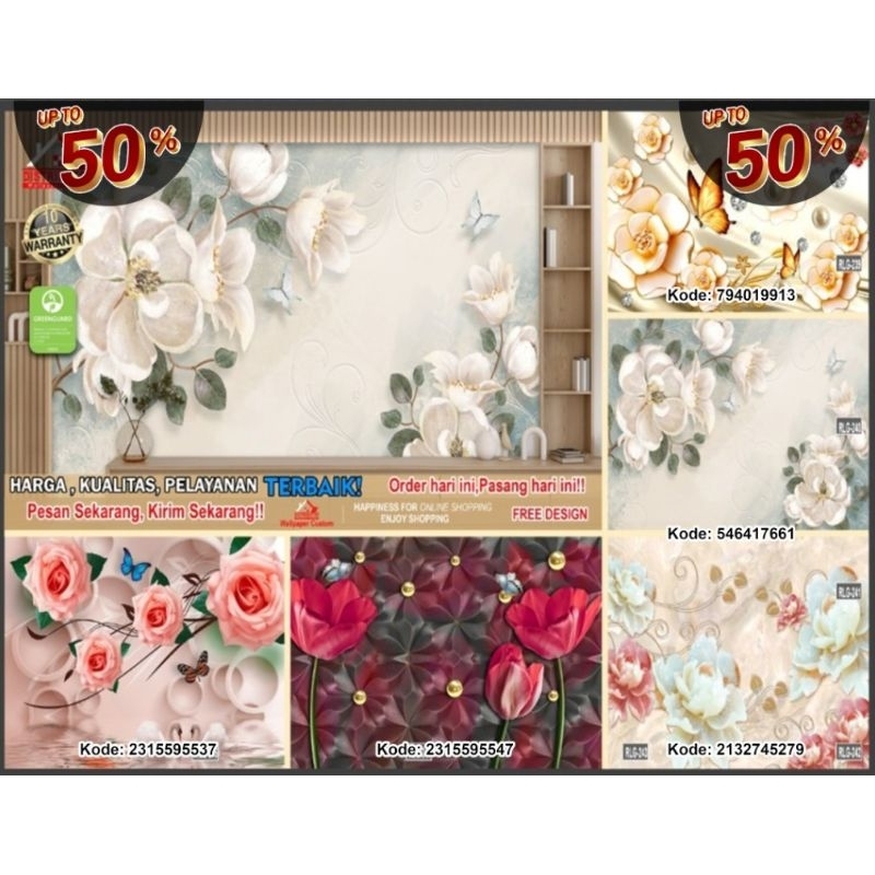 Wallpaper Custom 3D Tema Mural | Wallpaper Ruang Tamu | Wallpaper Ruang Mural | Wallsticker | Wallpa