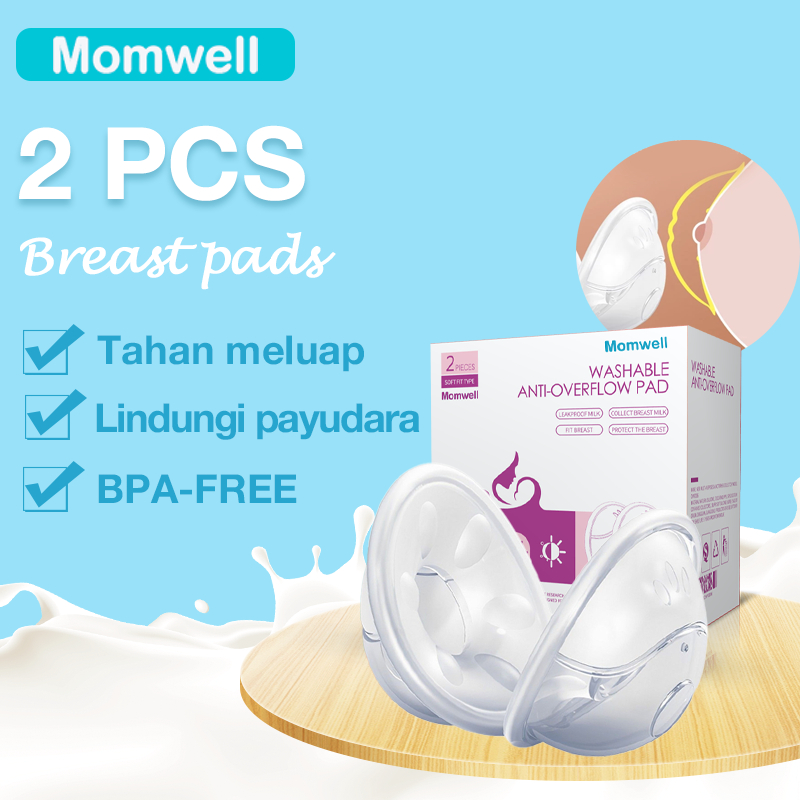 Momwell AOP01 Penampung ASI Silicone 2Pcs - Breast Milk Collector Breast Pad Silicone BPA Free