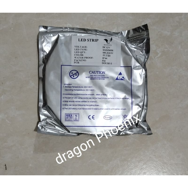 Led Strip DC 12V SMD 5050 mata led besar putih 5M