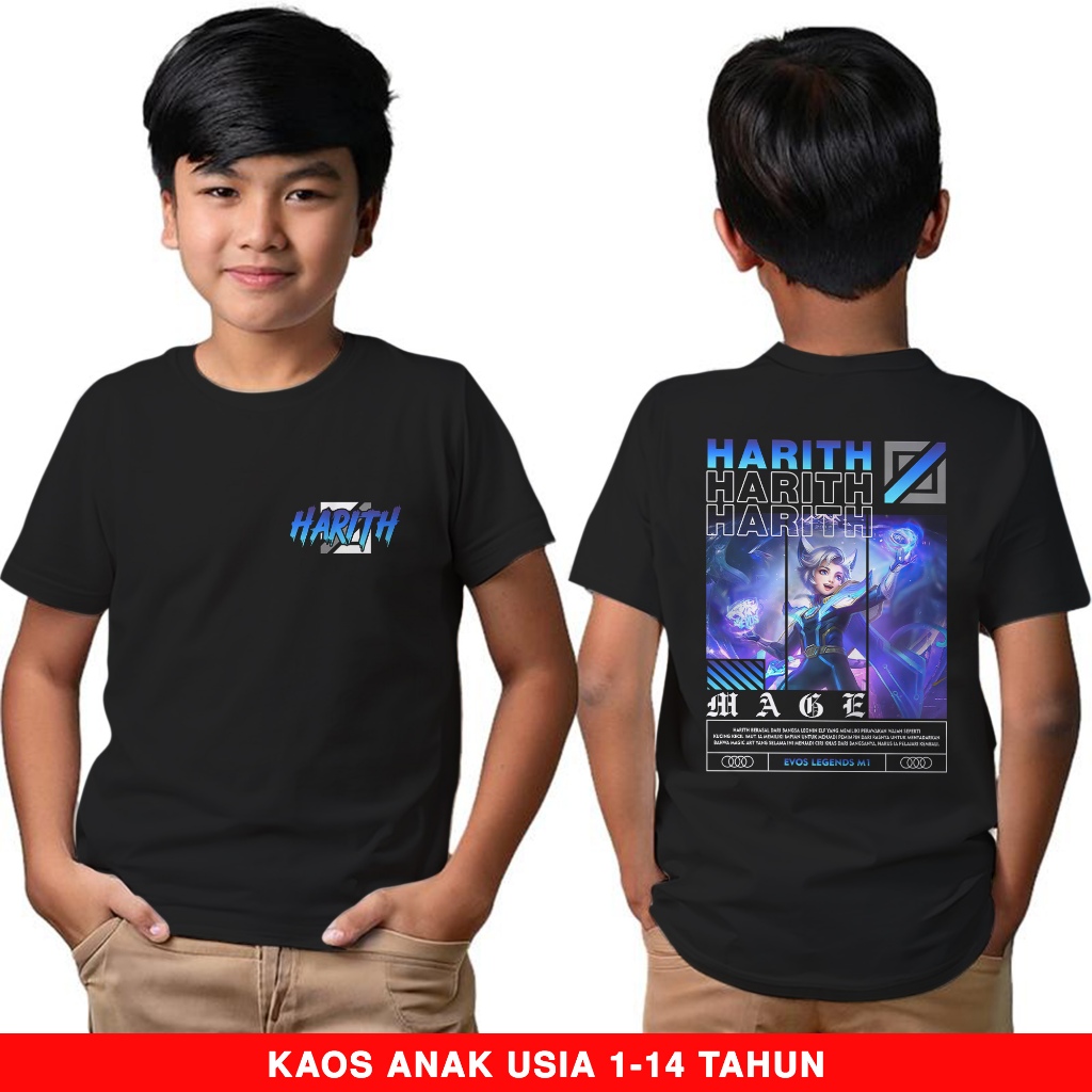 Gudang Kaos Harith Evos M1 Streetwear - Kaos ML Anak - Kaos Anak Usia 1 Tahun Sampai 14 Tahun - Baju