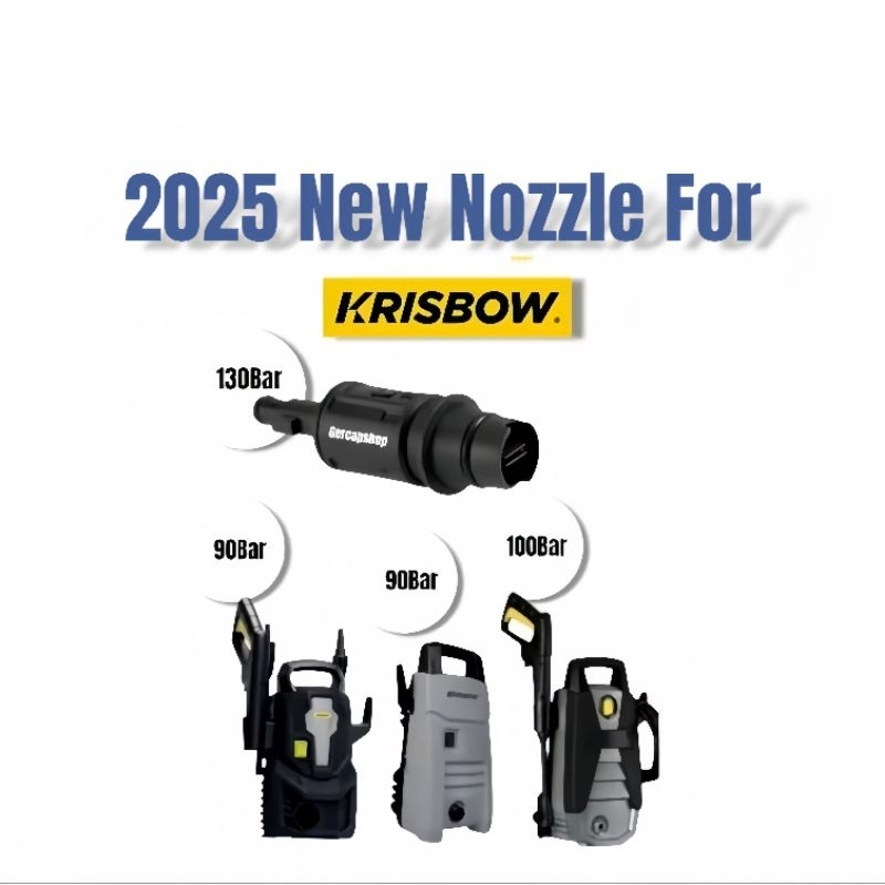 Nozzle Krisbow 2025 Terbaru | Kepala Semprotan Jet Cleaner 90-100 Bar | Adaptor Semprotan Cuci Motor