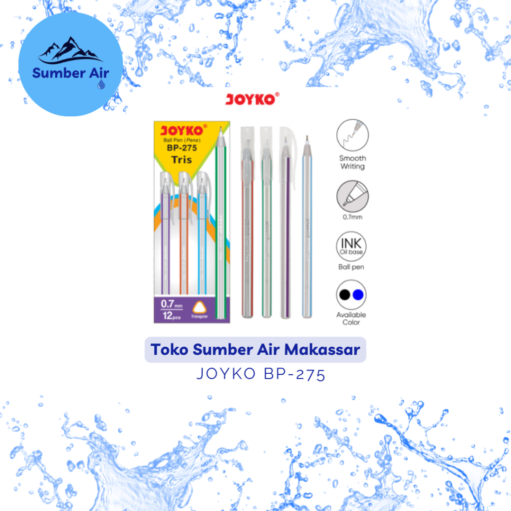 

JOYKO BALL PEN PULPEN PENA BP-275 TRIS 0.7mm (1 BOX = 12PCS)