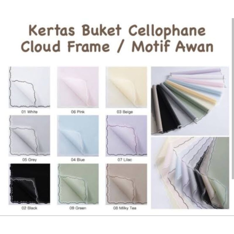 

(20 Lembar) Kertas Cellophane CLOUD motif awan kertas buket 1pak
