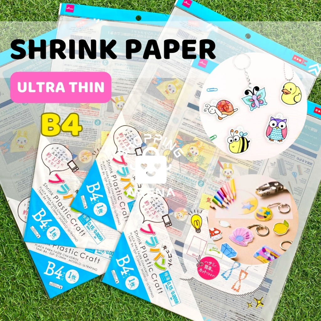 

Shrink Paper UTRA THIN Transparan Ukuran B4 Shrink Plastic Premium DIY Menggambar Gantungan Kunci Transparant Warna Clear Bening Tekstur Licin Oil Based Marker Keychain Dipanaskan Heat Gun Oven Plastik Polystyrene Iron Kualitas Bagus Shopping Arena Malang