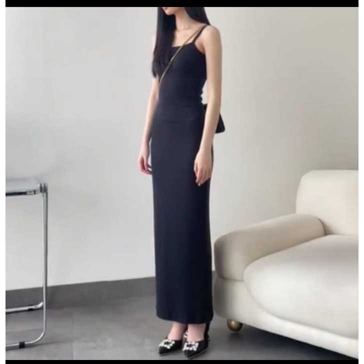 Maxi Dress Wanita Tanpa Lengan Tanktop Dress Party Panjang Korean Style Dress Bodycon Dress Sexy