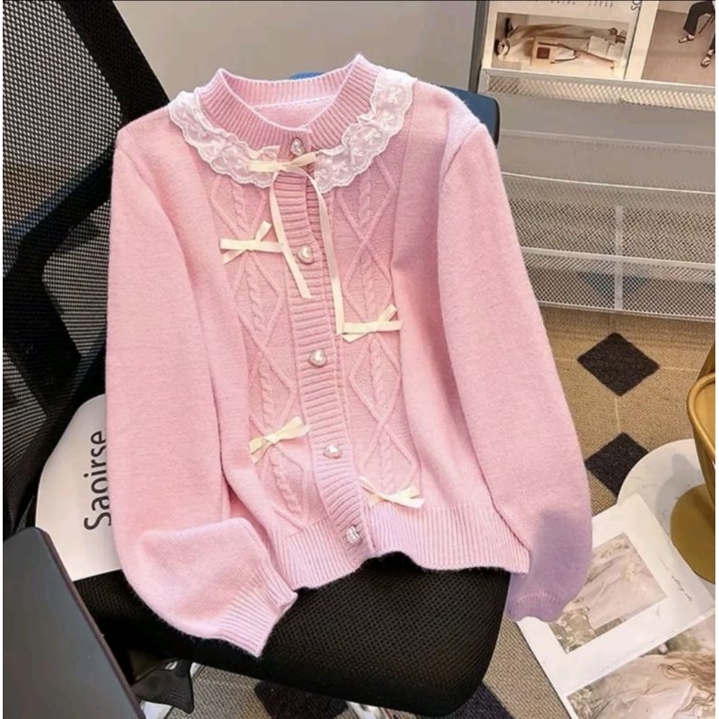 Cardigan Rajut Pita Import Premium
