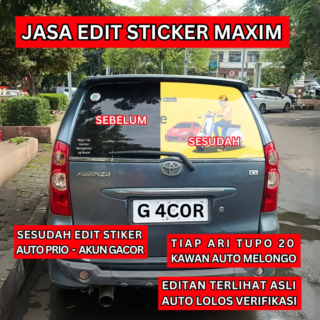 Jasa Edit Stiker Maxim Prioritas  | Sticker Mobil Akun Gacor