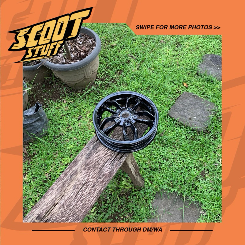 Velg Depan Vespa S LX Facelift Black Sprint Super PX PS Excel Exclusive Old Ring 11 Original Piaggio