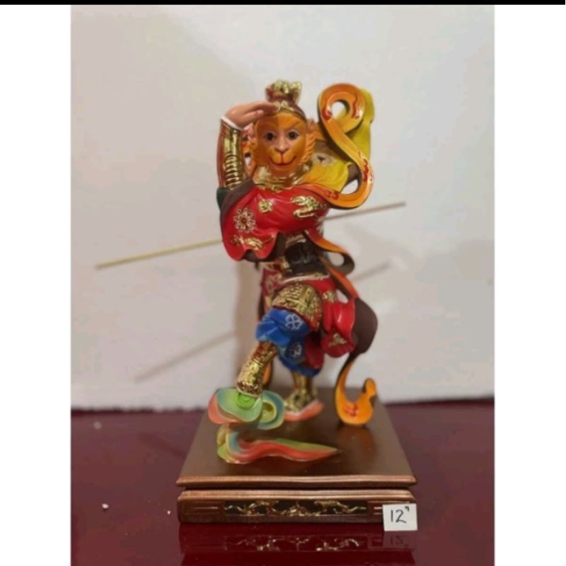 patung dewa kera sakti/ sun go kong - fiber - 12inch