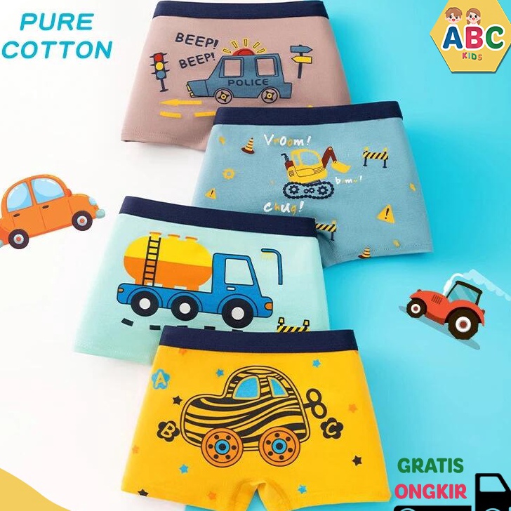 Best ABC KIDS Celana Dalam Boxer Anak lakilaki Pria cowok Katun SD SMB SMA 3 4 5 6 7 8 9 1 11 12 tah