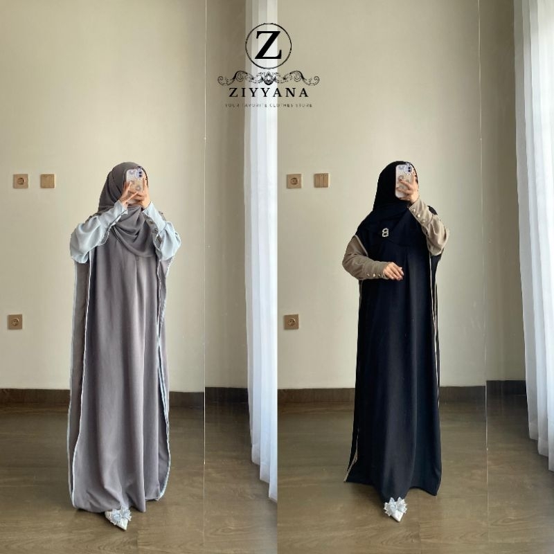 kaftan set outer set hijab - kaftan fathiya - crinckle airflow premium | kaftan lebaran mewah modis 