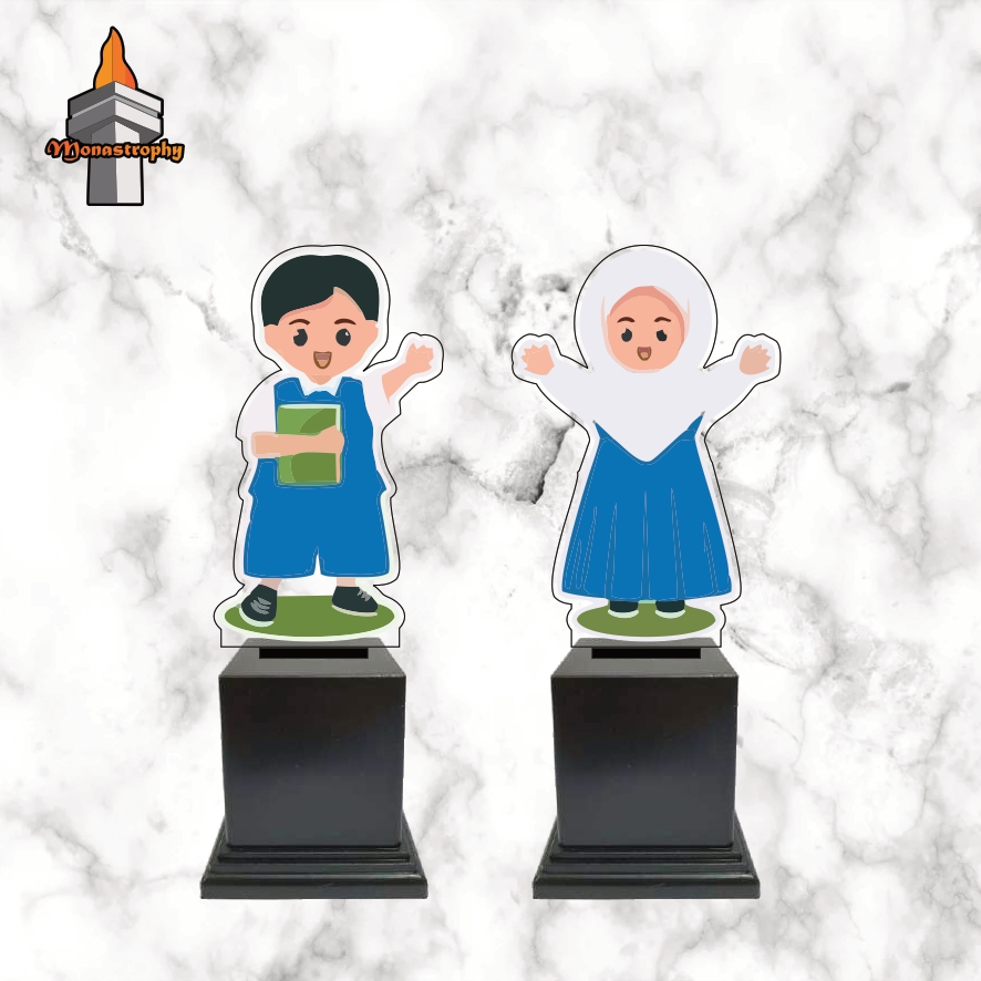 Piala Wisuda Akrilik Custom - Piala Wisuda Anak Tk Piala Wisuda Paud Tropi Penghargaan