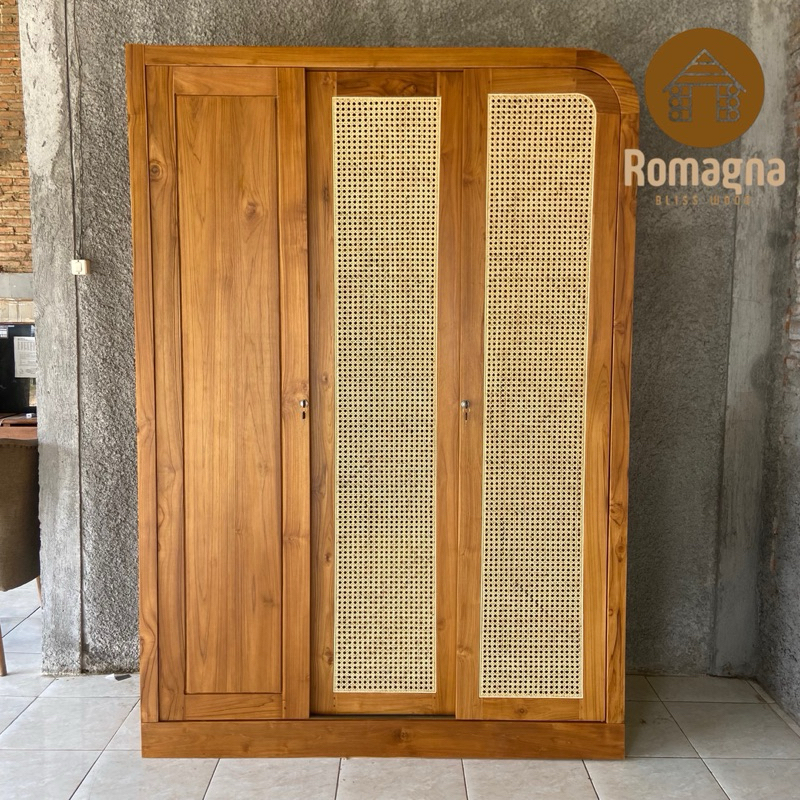 lemari pakaian kayu jati minimalis lemari baju rotan lemari pakaian rotan pintu sleding lemari kayu 