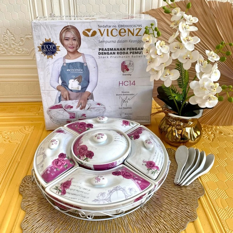 Vicenza Prasmanan Keramik 14” Putar Motif Eternity