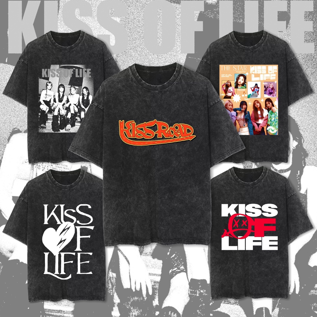 Fiego KISS OF LIFE  | Premium Stonewash Oversize T-Shirt | Oversize TShirt