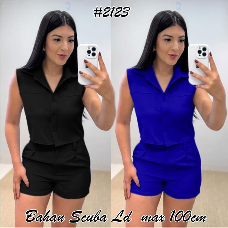 2123 setelan scuba/setelan terkini/setelan terbaru/setelan celana pendek