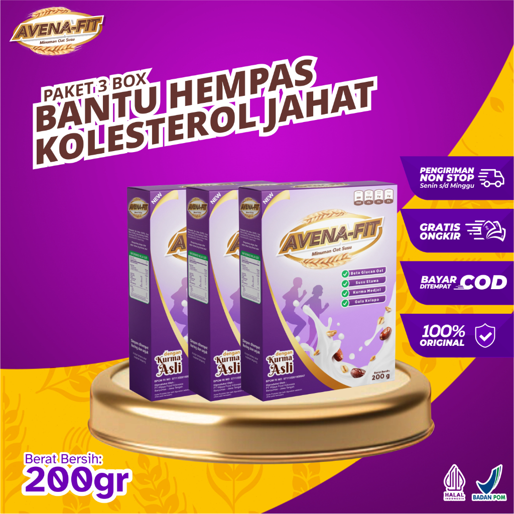 

Paket 3 Box Avena fit Atasi Kolestrol dan menjaga kesehatan Jantung