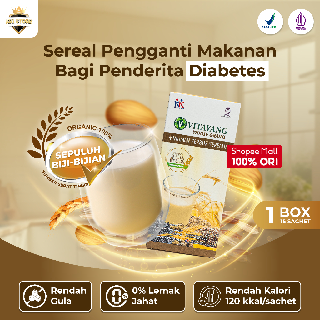 

Vitayang Whole Grains [15 Sachet] | Sereal Sehat untuk Menstabilkan Gula Darah & Lawan Diabetes