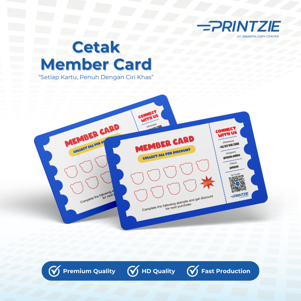 

Cetak Loyalty Card Custom | Print Member Card | Kartu Stamp | 1 Sisi / 2 Sisi | Premium Quality