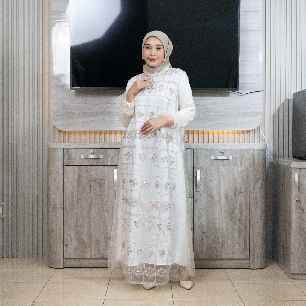 MAYANG COLLECTION - DRESS G02848 | GAMIS ATASAN WANITA BROKAT SARIMBIT LEBARAN