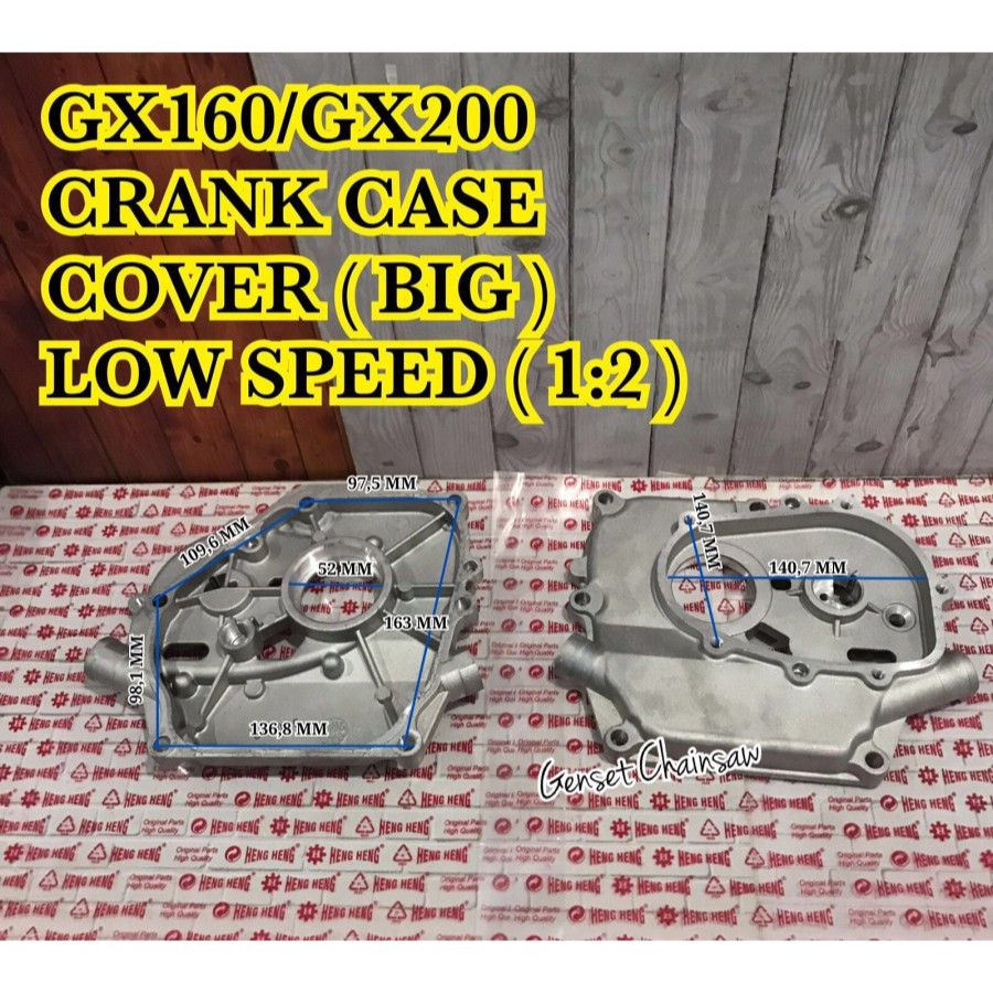 GX200 Crank Case Low Cover Speed Big GX160 Tutup Samping Belakang 1:2