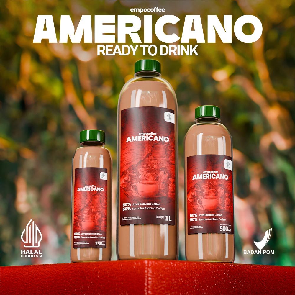

Americano Coffee 1 Liter Minuman Kopi Kekinian 50% Arabika 50% Robusta