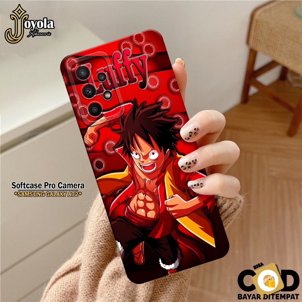 JOYOLA Case Samsung Galaxy A72 - Fashion Case Anime - Softcase Samsung Galaxy A72 - Pro Camera - Cas