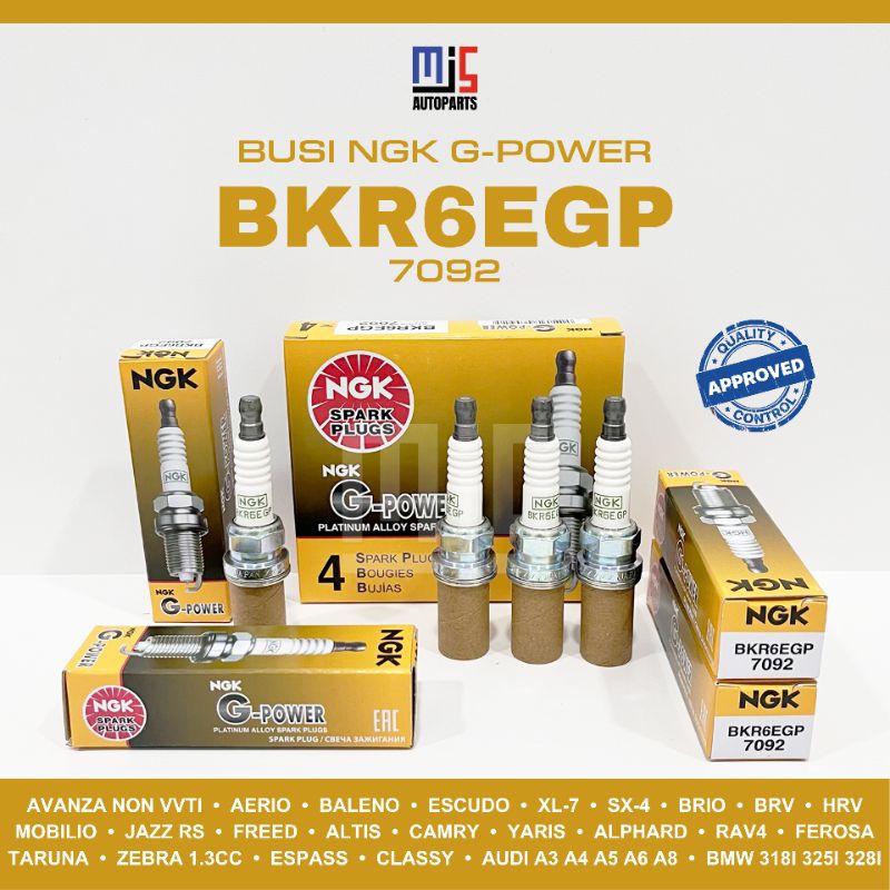 Busi G-Power Platinum BKR6EGP Honda Brio BRV HRV Mobilio Jazz RS Freed NGK 7092