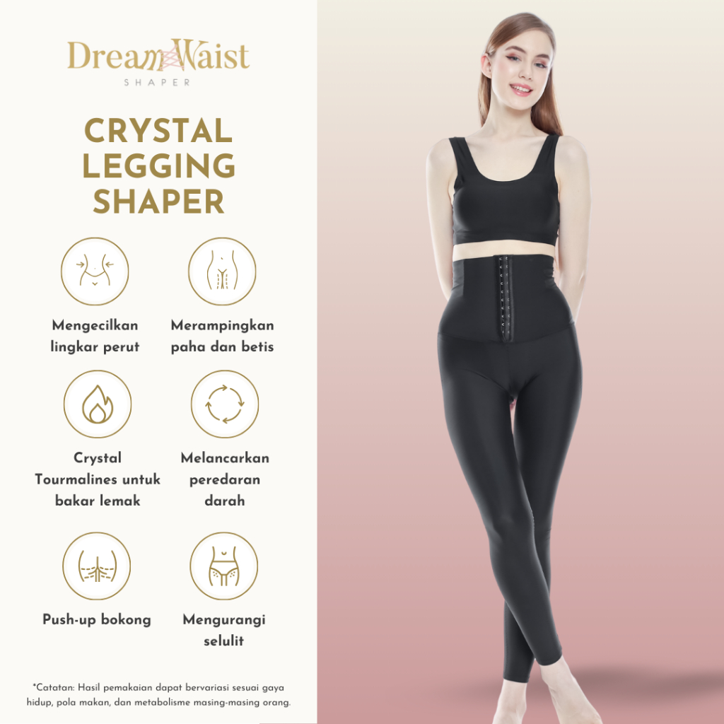 DreamWaist - Crystal Legging Shaper - Korset Pelangsing dan Kesehatan Kaki - Korset Bakar Lemak