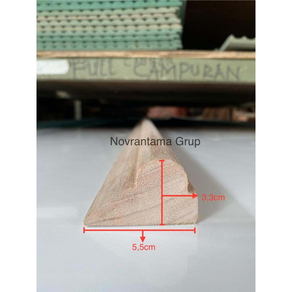 Lis Profil Kayu Meranti (5,5x3,3cm) / Lis Kayu Moulding / List profil kayu Meranti oven