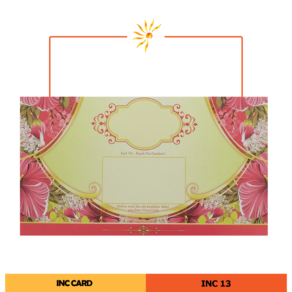 

Blangko Undangan Pernikahan / Wedding Invitation INC 13 / 17 - ISI 100 PCS (BLANGKO KOSONG) - Sun Graphic