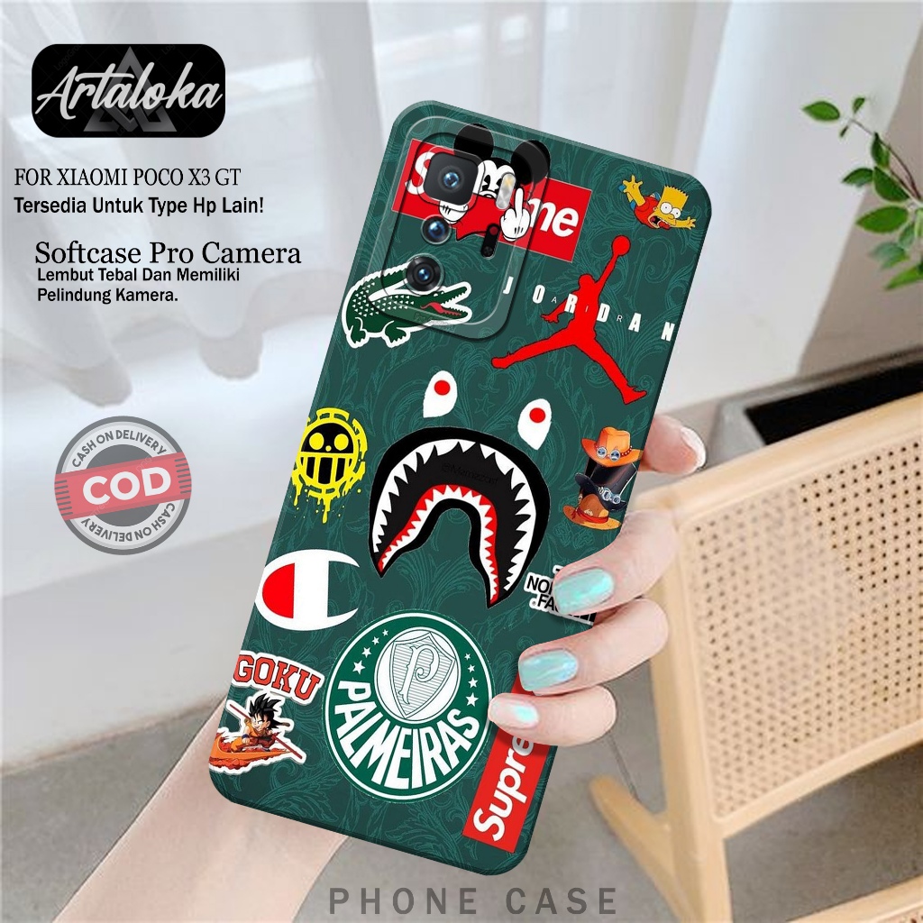 Softcase Hp Xiaomi Poco X3 GT Fashion Case Branded Case Poco X3 GT Silikon TPU Pro Camera Casing Xia