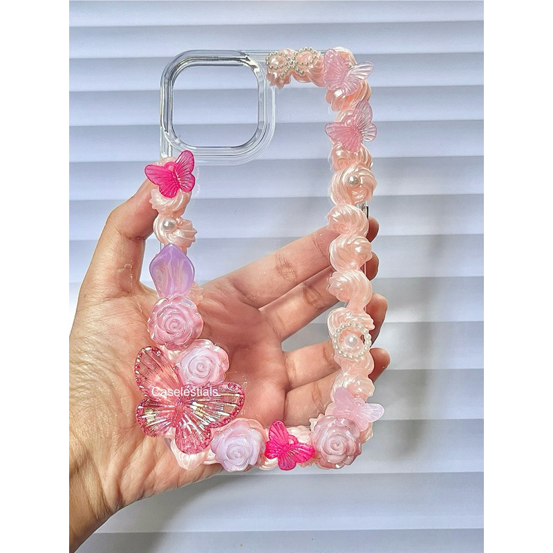 Pink Garden Decoden Case | PO | Bisa custom tipe HP