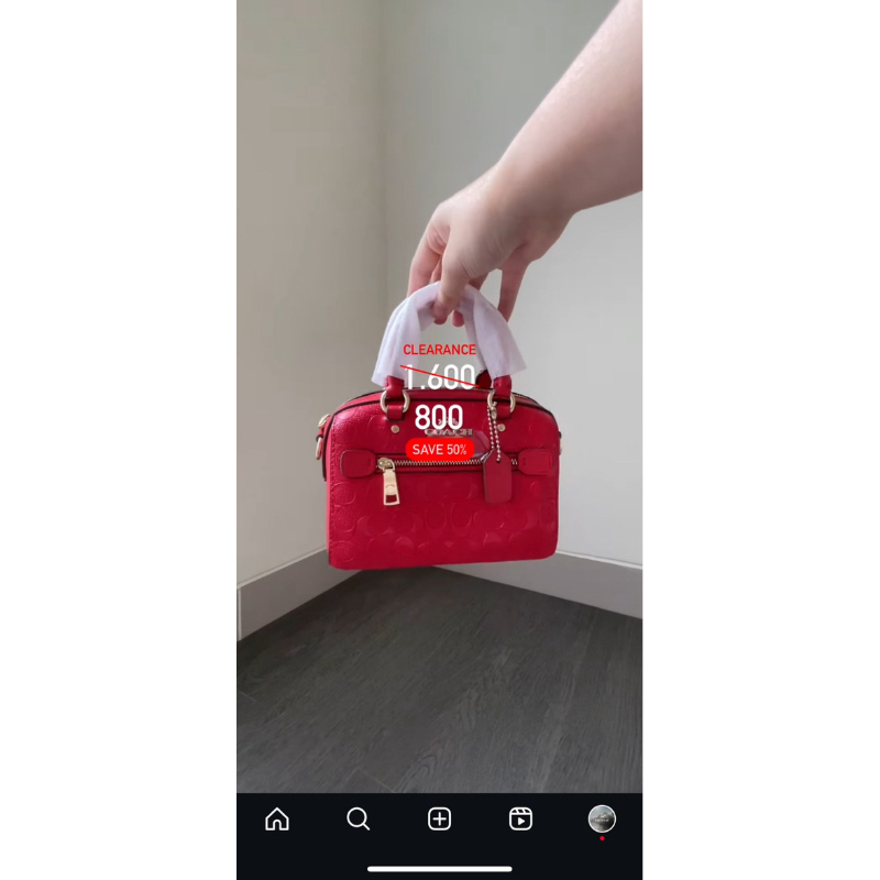 SALE Coach Mini Rowan Satchel in Red