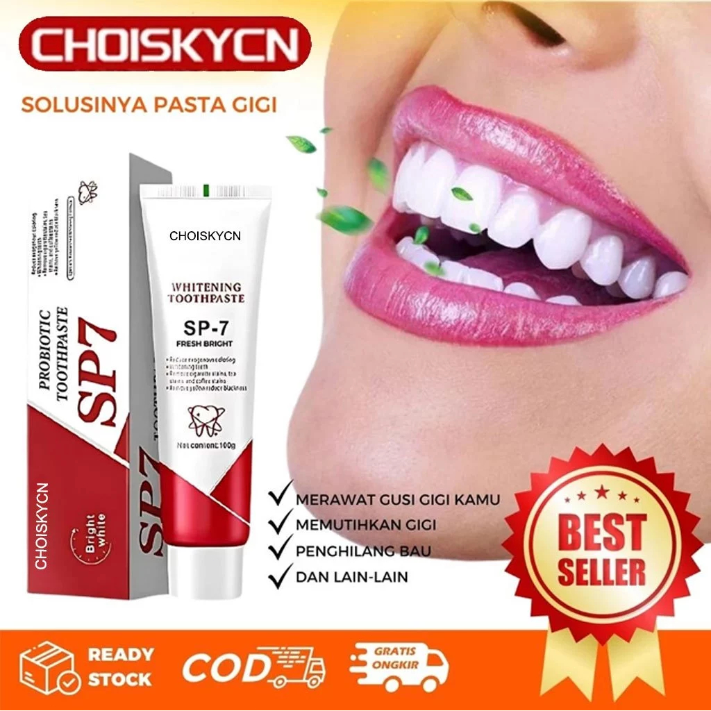 【Efek Khusus GiGi Hitam Dan Kuning】CHOISKYCN SP7 Pasta Gigi Probiotik - BPOM Resmi, Membersihkan Kar