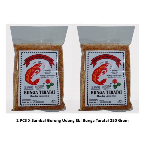

Sambal Goreng Udang Ebi Bunga Teratai 2 X 250 Gram (2 PCS)