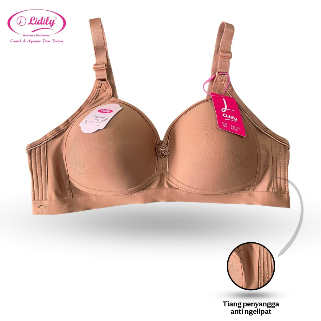 BH LIDILY DD-8526 BRA UKURAN JUMBO FULL CUP TANPA KAWAT BUSA TIPIS TALI 3 KAITAN