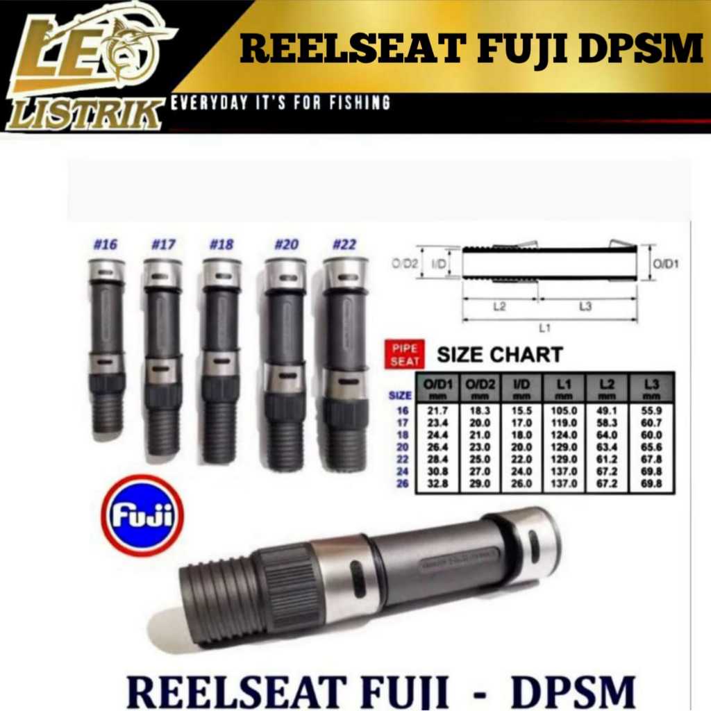 REELSEAT SPINNING FUJI DPSM 16cc 18cc 20cc 22cc 24cc 26cc  REEL SEAT TERLARIS CUSTOM JORAN PANCING O