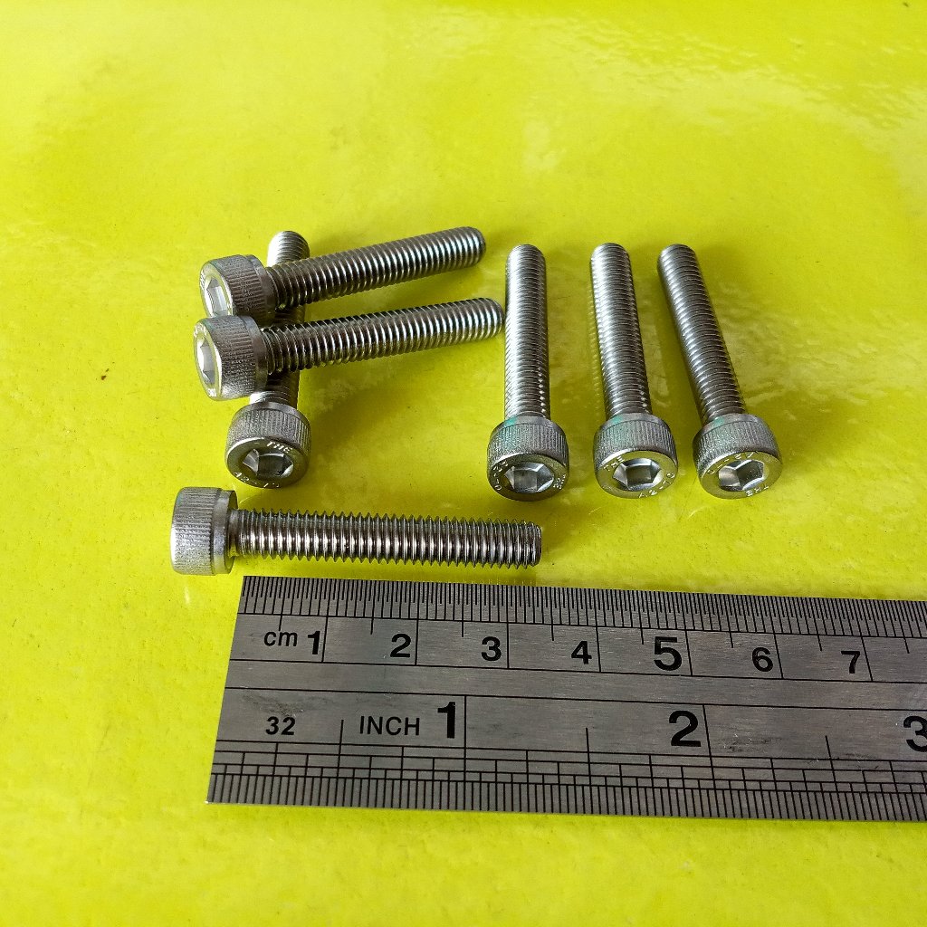 BAUT L STAINLESS M6 X 35 / BAUT 10 KUNCI L5 / L 5 / BAUT L SS M6 X 35 SUS 304 / BAUT L M6X35 STAINLE