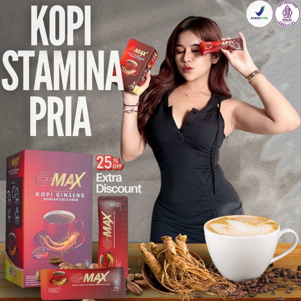 G-MAX- kopi gingseng - kopi tahan lama di ranjang dan kuat - kopi original 100% bpom