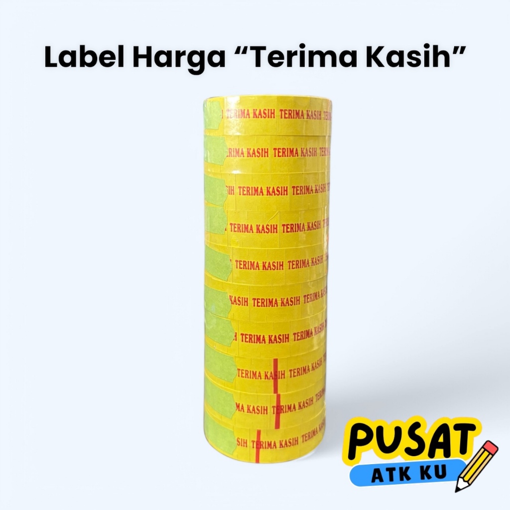 

Label Harga Terima Kasih Blitz 2 Line (Per Tabung isi 10) / Label Terima Kasih Kuning 2 baris 16mm x 23 mm / Stiker Terima Kasih Kuning / Stiker Harga