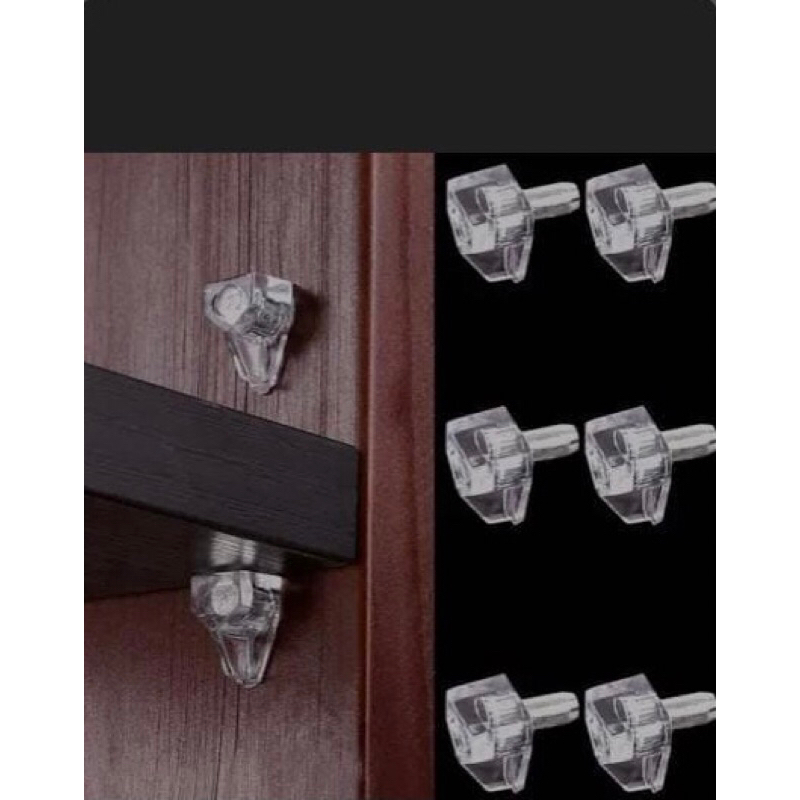 Ambalan Penyangga Kayu Kaca Lemari Cabinet Pin Shelf Support