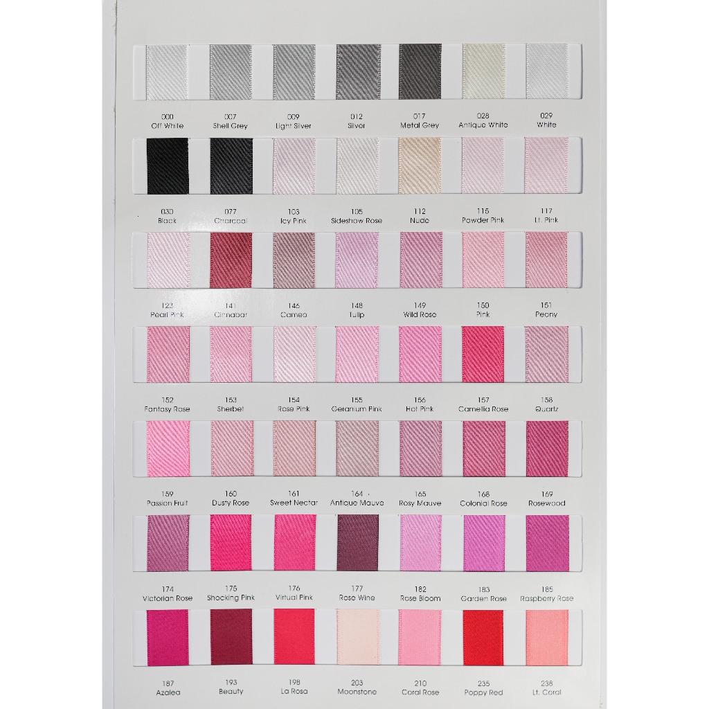 

1 YARD - 2.5 cm Pita Double Satin Premium Import | DSS #000 - #374 | Pita Hampers Souvenir | Pita Kado