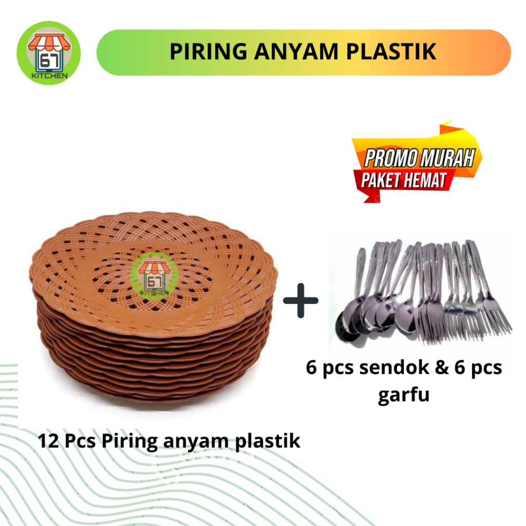 Piring Plastik Anyam Termurah Piring Plastik Rotan Piring Anyaman Per Lusin Piring Plastik Rotan Lus