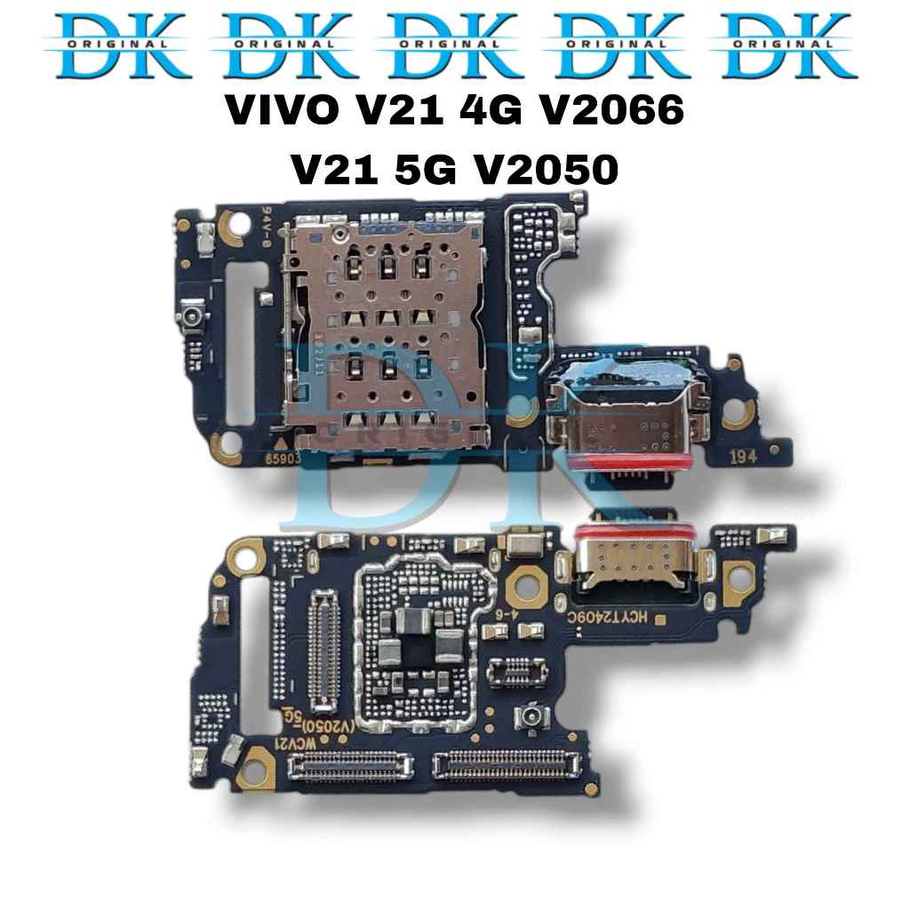 Konektor Charger Vivo V21 4G V2066 V21 5G V2050 USB Papan Cas Mic Pcb Board Ori