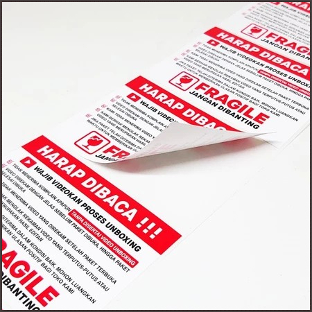

ghg Stiker Label Wajib Video Unboxing Pengiriman Paket Ukuran 7 x 3 Cm / 7 x 5 Cm(1 Roll Isi 1. Pcs)