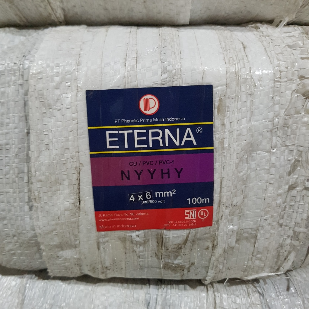Eterna Kabel Listrik NYYHY 4 x 6 mm² Rol 100 Meter