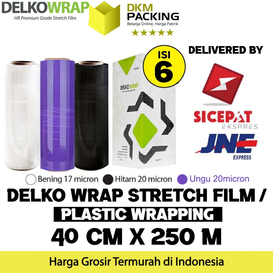 

Stretch Film 40cm x 250m Plastik Wrapping DELKO WRAP TERMURAH / DUS KARGO